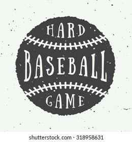 Vintage Baseball Logo, Emblem, Badge. Vector Illustration