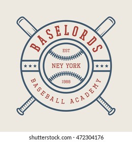 Vintage baseball logo, emblem, badge and design elements. Vector illustration

