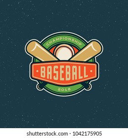 vintage baseball logo. retro styled sport emblem, badge, design element, logotype template. vector illustration