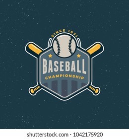 vintage baseball logo. retro styled sport emblem, badge, design element, logotype template. vector illustration