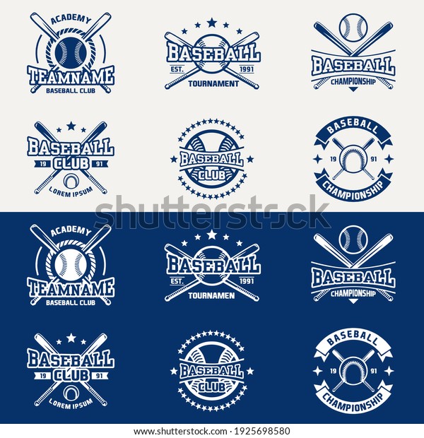 Vintage baseball logos, emblems, badges and\
design elements. Vector illustration. graphic Art. for t-shirt,\
club or championship