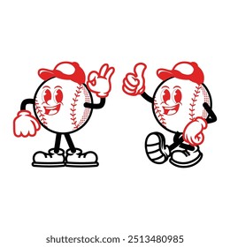 Vintage Baseball Mascot Vector For Logo Creation