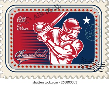 vintage Baseball postage stamp
