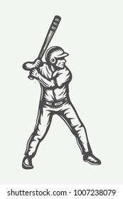 Vintage baseball poster, template, banner in retro style. Graphic Art. Vector Illustration.
