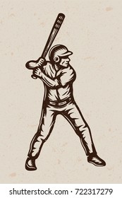 Vintage baseball  poster, template, banner in retro style. Graphic Art. Vector Illustration.