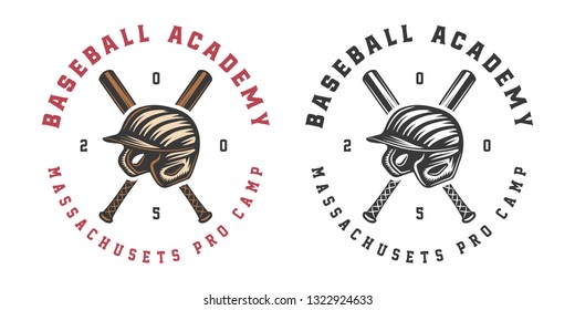 Vintage baseball sport logo, emblem, badge, mark, label. Graphic Art. Illustration. Vector. 
