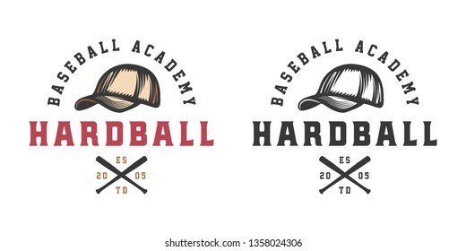 Vintage baseball sport logo, emblem, badge, mark, label. Graphic Art. Illustration. Vector. 
