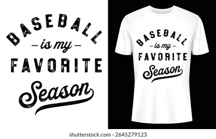 Vintage Baseball t-shirt design mockup showcasing a distressed text graphic. Ideal for apparel printing, online stores, and baseball enthusiasts. Perfect for spring and summer promotions.