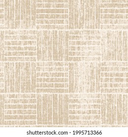 Vintage basket weave abstract vector pattern. Stripes creating rectangles forming a weave. light, beige, half white colors over white. Seamless french geometric farmhouse basket weave texture pattern.