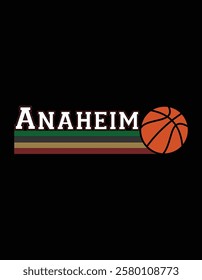 Vintage Basketball Anaheim City Retro Stripes