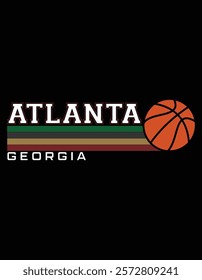 Vintage Basketball Atlanta City Retro