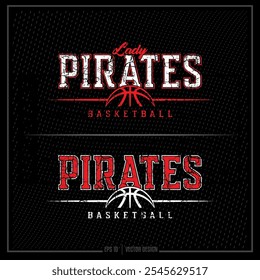 Vintage Basketball, Basketball, Ball, Hoops, Team, Game, Player, Pirate, Lady Pirate, Pirate Basketball, Sports Ball, Ball