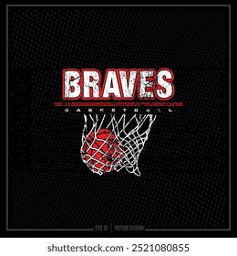 Vintage Basquete, BB, Aros, Equipe, Jogo, Esportes Bola, Net, Bola, Brave, Brave Basquete, Brave BB, Jogador