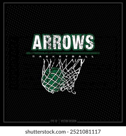 Vintage Basketball, BB, Hoops, Team, Game, Sports Ball, Net, Ball, Arrow, Arrow Basketball, Brave BB, Player