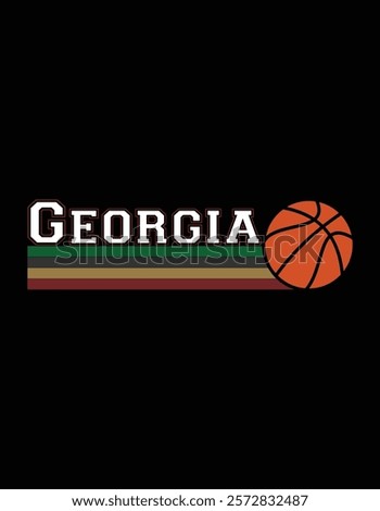 Vintage Basketball Georgia City Retro