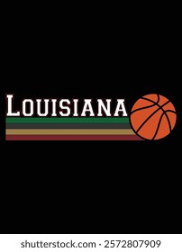 Vintage Basketball Louisiana City Retro