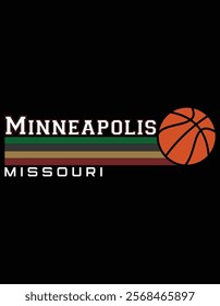 Vintage Basketball Minneapolis City Retro Stripes