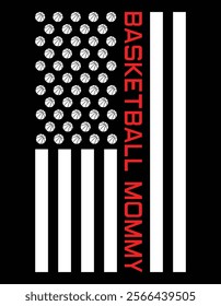 Vintage Basketball Mommy USA Flag