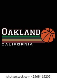 Vintage Basketball Oakland City Retro Stripes