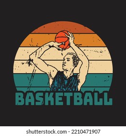 Vintage Basketball Player T Shirt Design