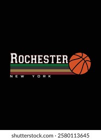 Vintage Basketball Rochester City Retro Stripes