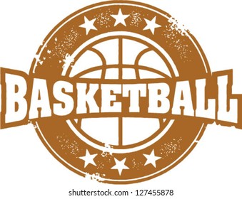 Vintage Basketball Sport Stamp