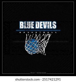 Vintage Basketball, Sports Emblem, BB, Lady Blue Devil Basketball, Team, Sport, Ball, Sports Ball, Basketball 