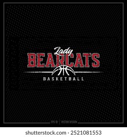 Vintage Basquete, Equipe, Jogo, Esporte, Bola, BB, Aros, Bearcat, Bearcat Basquete, Lady Bearcat, Emblema angustiado, Esporte