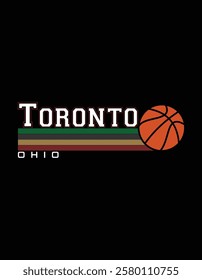 Vintage Basketball Toronto City Retro Stripes