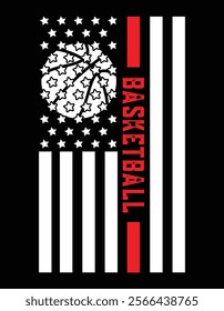 Vintage Basketball USA Flag Design.