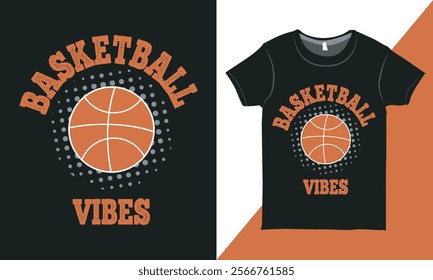 Vintage Basketball Vibes Quote Vector Shirt Design, Retro Basketball Tee Shirt Design Layout, Best Basketball Shirts, Vintage Style Print for Tee Shirts, Poster and Other Uses