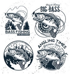 Fishing Logo Bass Fish Rod Club Stock Vector (Royalty Free) 573908872