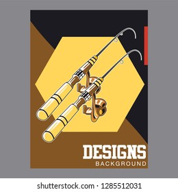 Vintage Bass fishing label - Vector