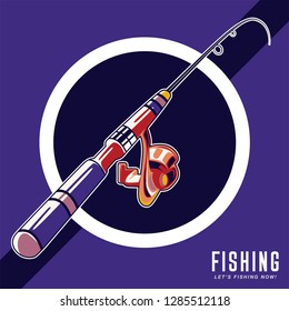 Vintage Bass fishing label - Vector