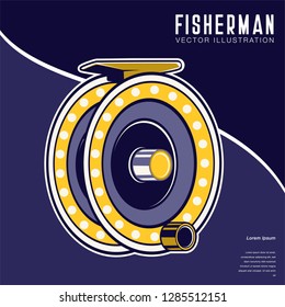 Vintage Bass fishing label - Vector