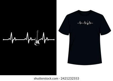 Vintage Bass Player Musician Heartbeat Rythm Graphic Men Women Kids Apparel, The Perfect Christmas, Birthday Music Themed Gift Idea For A Music Lover.