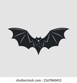 Vintage Bat logo, icon. Bat isolated on white background. Vector illustration	
