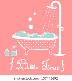 Vintage Bathtub- Vector File EPS10