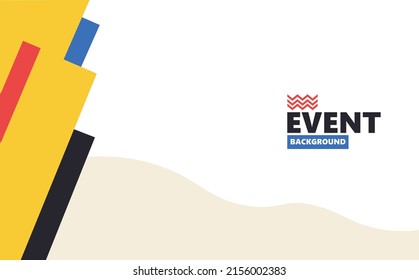 Vintage bauhaus style abstract background with diagonally placed geometric shapes abstract vector background. Background for event, seminar, meeting, exhibition, photo booth, and conference.