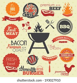 Vintage BBQ Grill labels