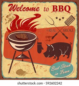 Vintage BBQ poster