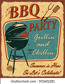 Vintage BBQ Poster