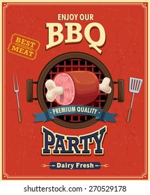Vintage BBQ poster design