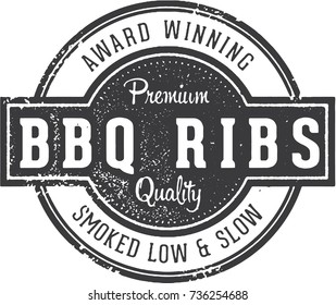 Vintage Bbq Ribs Restaurant Sign Stock Vector (Royalty Free) 736254688 ...