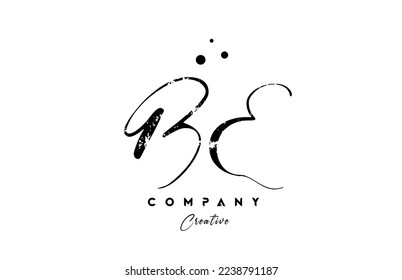 vintage BE alphabet letter logo icon combination design with dots. Creative hand written template for company and business