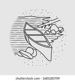 vectorial vintage de línea de playa. vector aislado. 