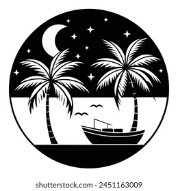 Arte vectorial de arte vintage beach line. Vector aislado.