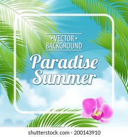 Vintage Beach poster. Vector background.