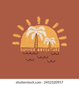 vintage beach wear concept tee print design as vector