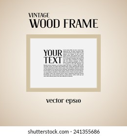 Vintage beach wood frame vector for image or text